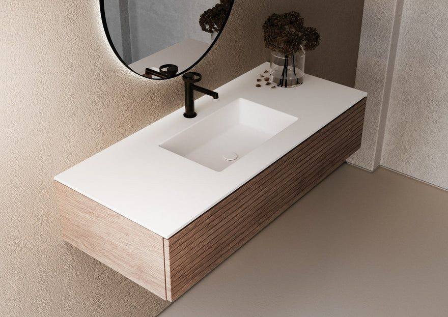 LEX Solid Surface blat cu 1 lavoar sub blat, margine de 12 mm